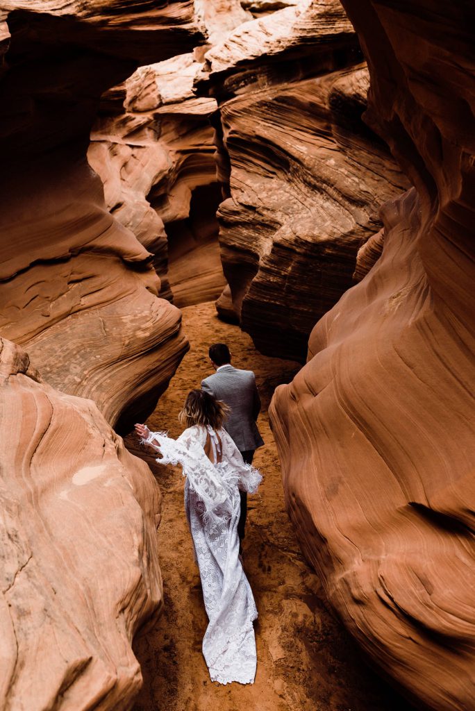 A slot canyon elopement in Arizona